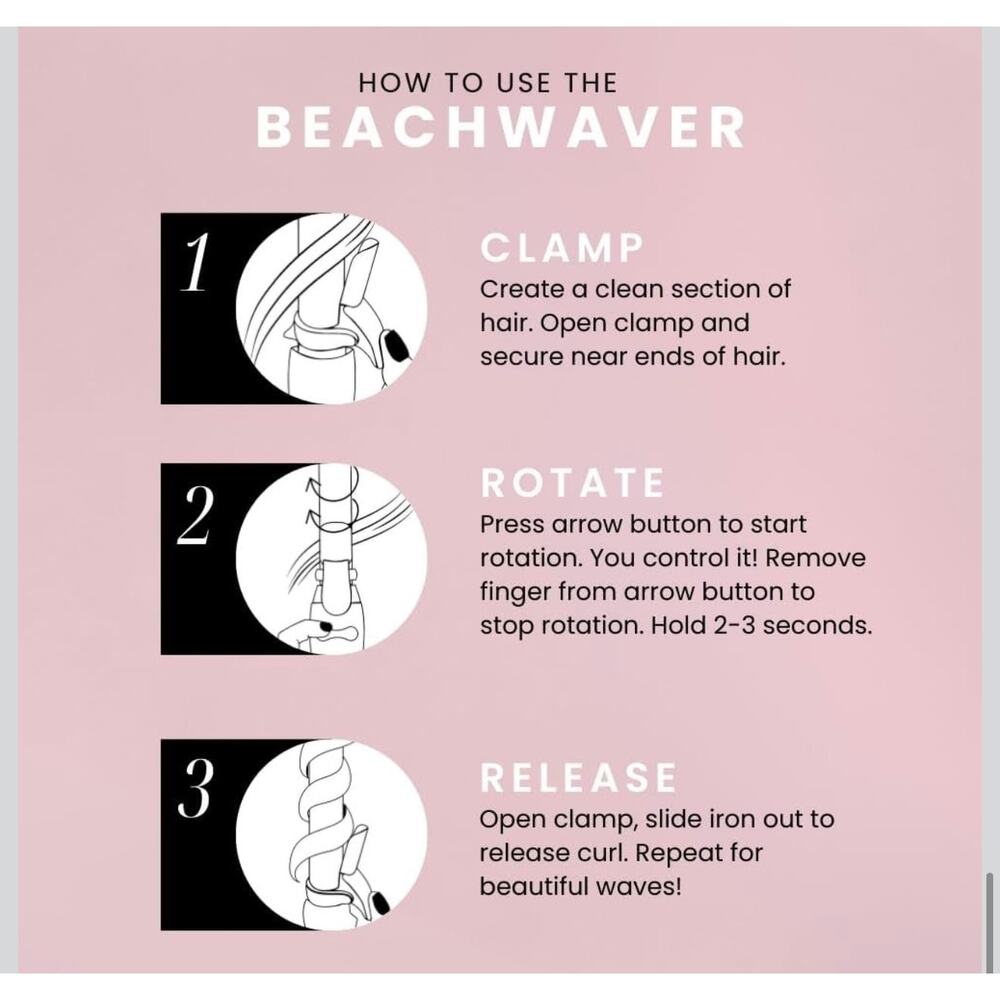 Beachwaver Rotating Curling Iron Leopard Automatic Hair Tool S1 - Picture 5 of 7